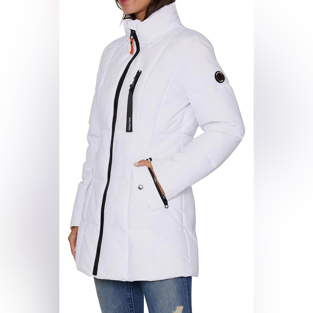 Nautica Women's Heavyweight Puffer Jacket with Faux Fur Lined Hood